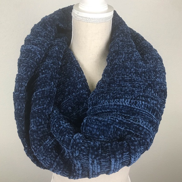 Free People Love Bug Blue Chenille Infinity Scarf - Picture 3 of 8